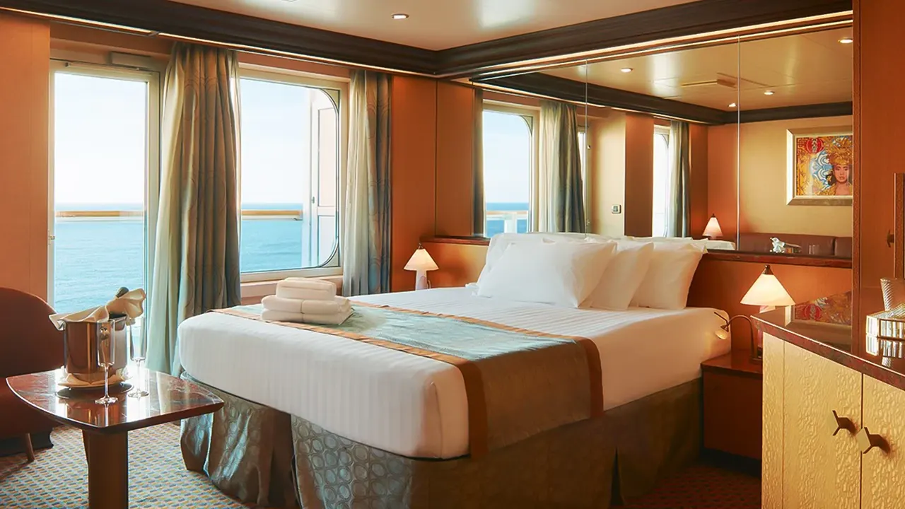 Diadema is a luxurious cruise ship, built in 2010. It boasts elegant design, lavish amenities, and a variety of entertainment options, along with gourmet dining experiences.